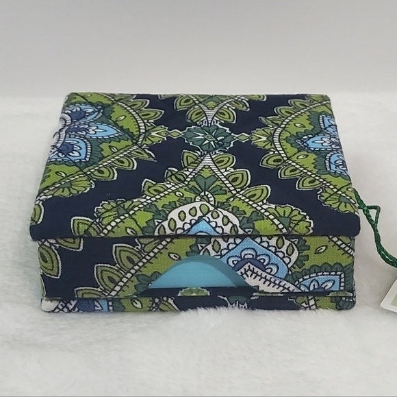 Vera Bradley Cambridge Navy Blue Green Quilted Pattern Note Box NWT - Picture 7 of 9